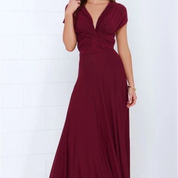 Ravon Infinity Maxi Dress by Von Vonni One Size Burgundy Wear in Many Styles - Picture 8 of 16